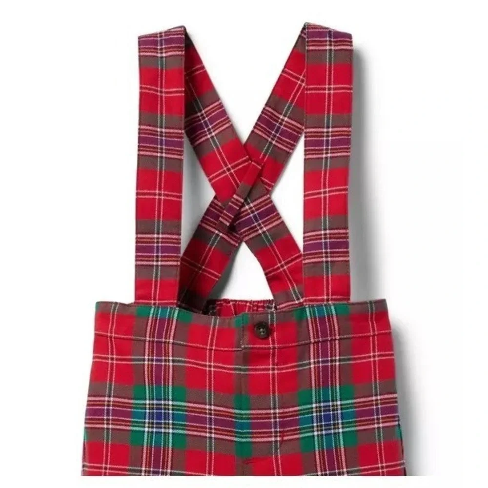 Janie and Jack Baby Tartan‎ Suspender Pant Size 6 to 12 Months